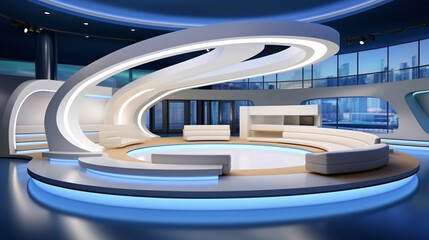 Tv Studio. Backdrop for TV shows .TV on wall. News studio. The perfect backdrop for any green screen or chroma key video or photo production.