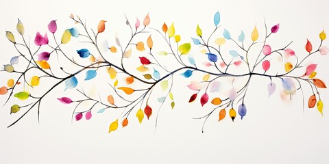  Watercolor Branches  Vibrant Watercolor Flowers Tree Branch - Fine Art Print in the UK, with a Repeating Pattern and Multicolored Minimalism  Generative AI Digital Illustration