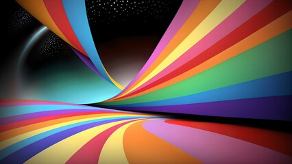 Photo of a vibrant and dynamic abstract background with contrasting colors against a black backdrop