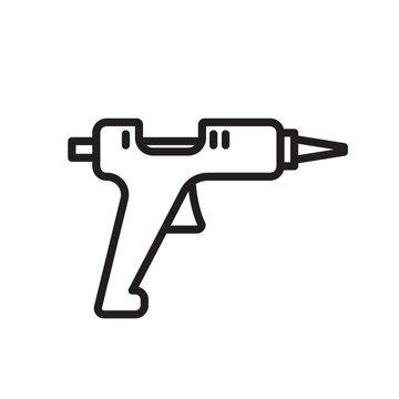 Crafty glue gun line icon. Clipart image isolated on white background