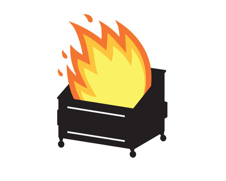 recommend clip art: Dumpster fire silhouette icon. Clipart image isolated on white background