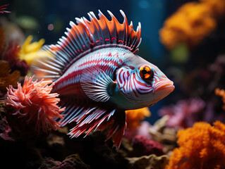 Fototapeta na wymiar Colorful fish on ocean reef created with Generative AI