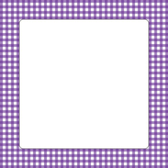 Quadratische Vorlage mit violett-wei&szlig; kariertem Rand und textfreiraum.
