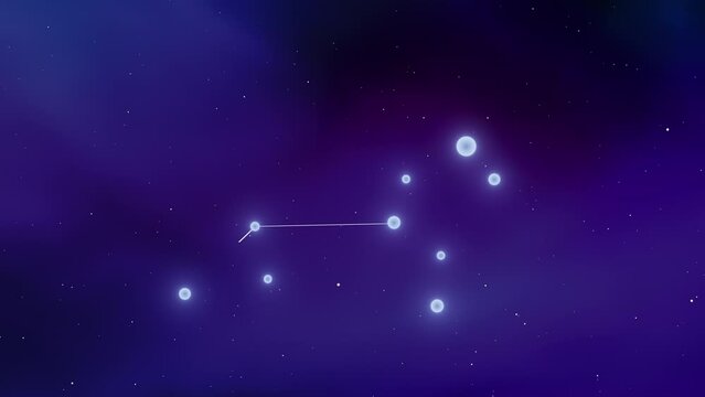 Constellation sign of Leo with cosmic background