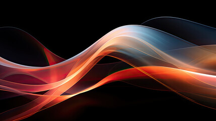 Abstract flowing color wave lights background. Generative AI