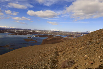 Mývatn is a shallow lake located in an area of active volcanism in northern Iceland, near the...