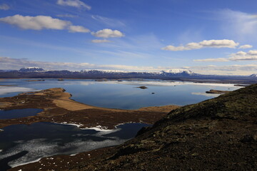 Mývatn is a shallow lake located in an area of active volcanism in northern Iceland, near the...