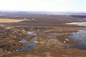 Mývatn is a shallow lake located in an area of active volcanism in northern Iceland, near the Krafla volcano
