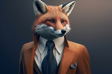 A Gentleman Red Fox Portrait Brown
