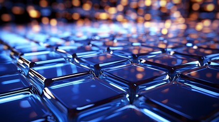 Fototapeta premium Blue Tech Hexagons: Precision Tech Graphic Background