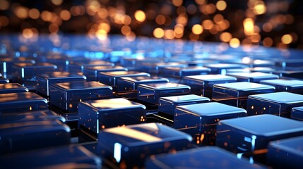 Obraz premium Blue Tech Hexagons: Precision Tech Graphic Background