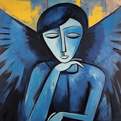Der blaue Engel - obrazy, fototapety, plakaty