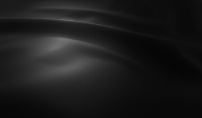 3D illustration closeup of black fabric folds.