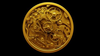 Animated clockwork with moving parts