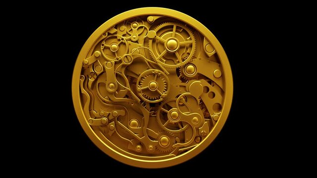 Animated clockwork with moving parts
