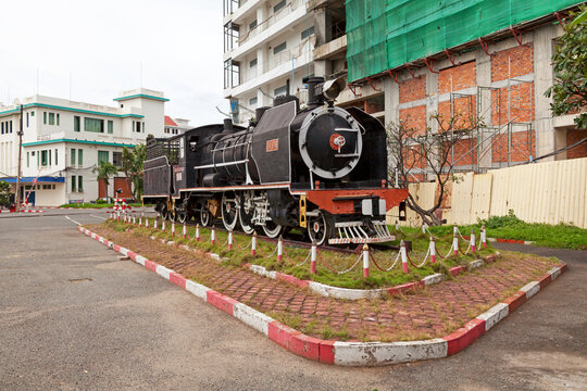 Old locomotive outside Phnom Penh Royal railway station