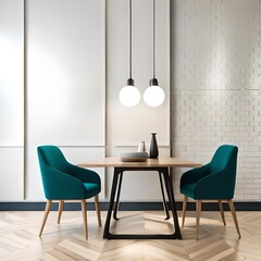 Interior table chairs for a luxurious minimalist home design are good for businesses, apartments, blogs, websites, companies, advertisements, etc. Generative AI concept
