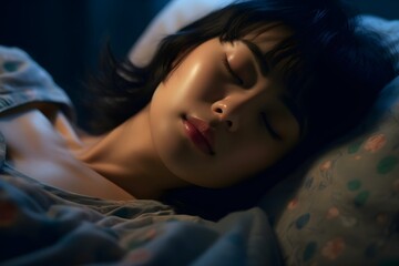 ぐっすり眠っている女性　with generative ai