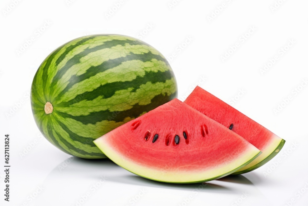 Poster appetizing watermelon on a light background. background with selective focus and copy space