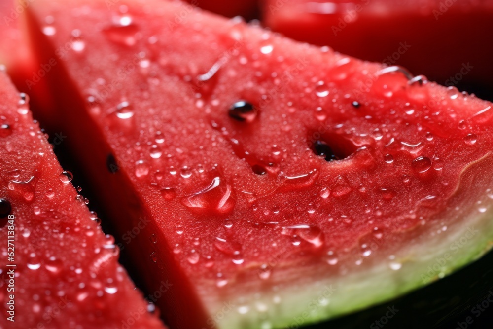 Poster appetizing watermelon. background with selective focus and copy space for text