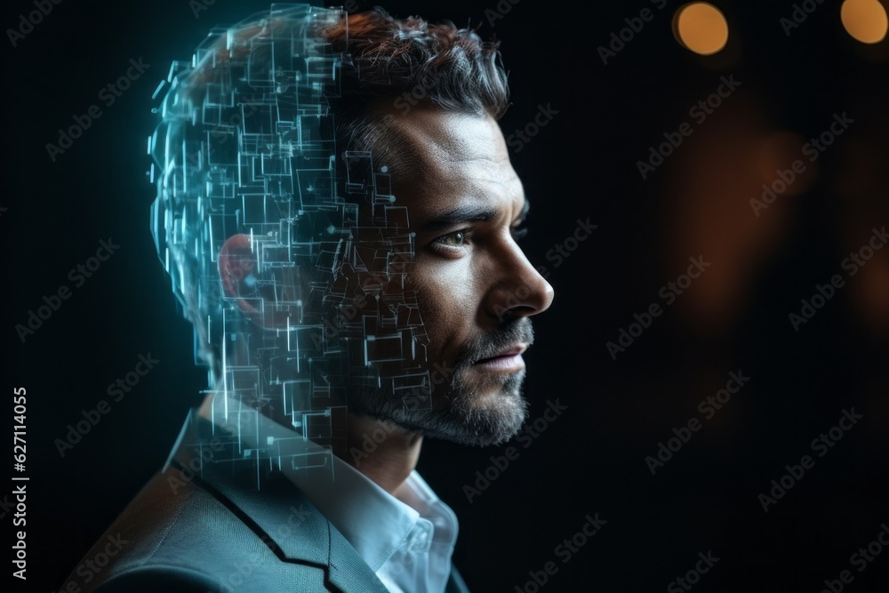 Poster the concept of human application of technology using artificial intelligence