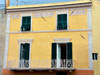 Fototapeta na wymiar historic building in piazza sant'Agostino verezzi Savona Italy