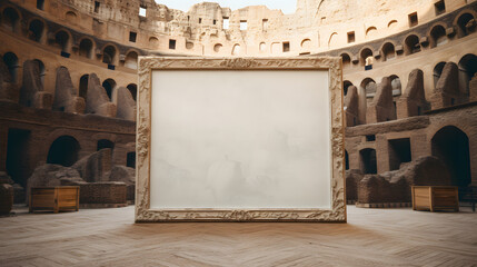 Large picture frame in the centre of the colosseum - obrazy, fototapety, plakaty