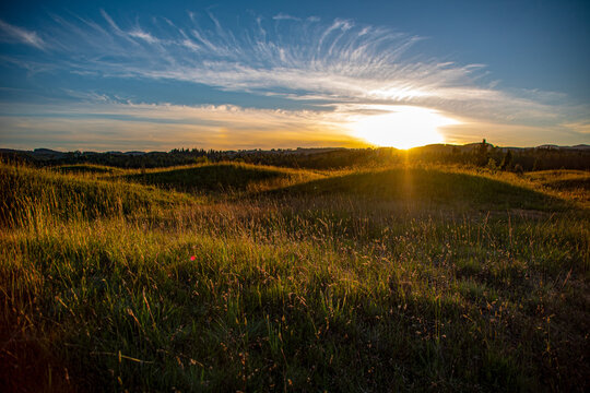 Mima Mounds at sunset Olympia, WA