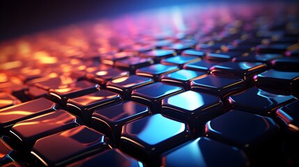 Neon Hexagon Fusion: Dynamic Tech Graphic Background