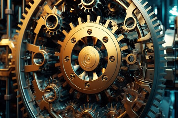 clock mechanism, abstract background with a futuristic design