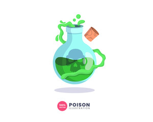 Poison Flask Illustration. Modern Design with fantasy style