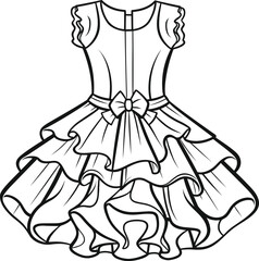 Peplum Dress coloring pages vector animals