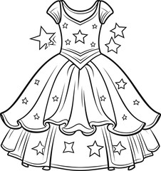 Princess Dress coloring pages vector animals