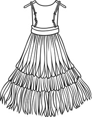 Tassel Dress coloring pages vector animals