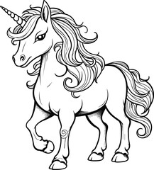 Unicorn coloring pages vector animals