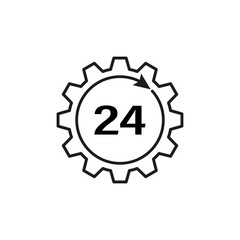 24 hour service line icon. Vector illustration. EPS 10.