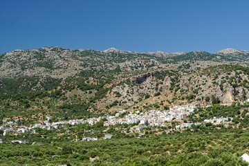 Fototapeta na wymiar Kritsa village in Cretan mountains