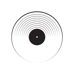 Simple line vinyl record disc, Vinyl icon. Lp logo illustration symbol, Old technology, retro design, vector art image illustration, template isolated on white background