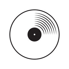 Vinyl icon. Simple logo illustration symbol, Old technology, retro design, vector art image illustration, template isolated on white background