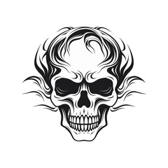 Artistic vector of a skull illustration. Suitable for tattoo, design, and logo.