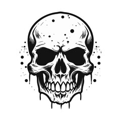 Artistic vector of a skull illustration. Suitable for tattoo, design, and logo.