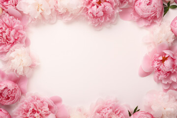 Beautiful Peonies Frame Abstract Background
