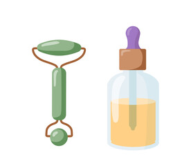 Personal hygiene lotion and roller vector concept