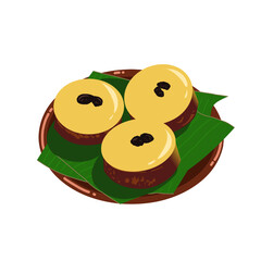 Vector illustration of mud cake or kue lumpur, traditional Indonesian cake