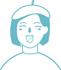 stylish young woman wearing hat and smiling