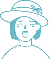 young beautiful girl wearing a straw hat