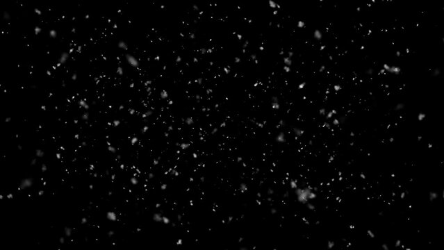 Falling snow flakes winter background. Winter Gold Light with falling snow, snowflake. Holiday Winter loop background Particles Golden snow snowflake winter glitter.