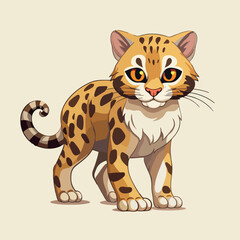 leopard cat kawaii cute vector illustration isolated