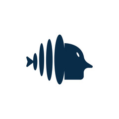 fish tone music logo vector design.