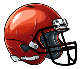 Fototapeta premium Red American football helmet isolated.